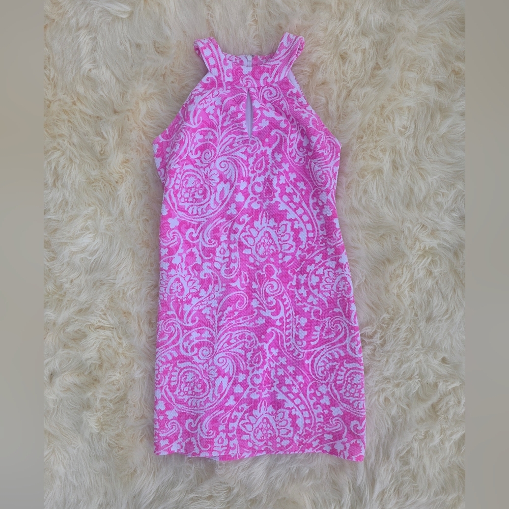 Vince Camuto Pink and White Paisley Halter Dress Size 6 Ladies